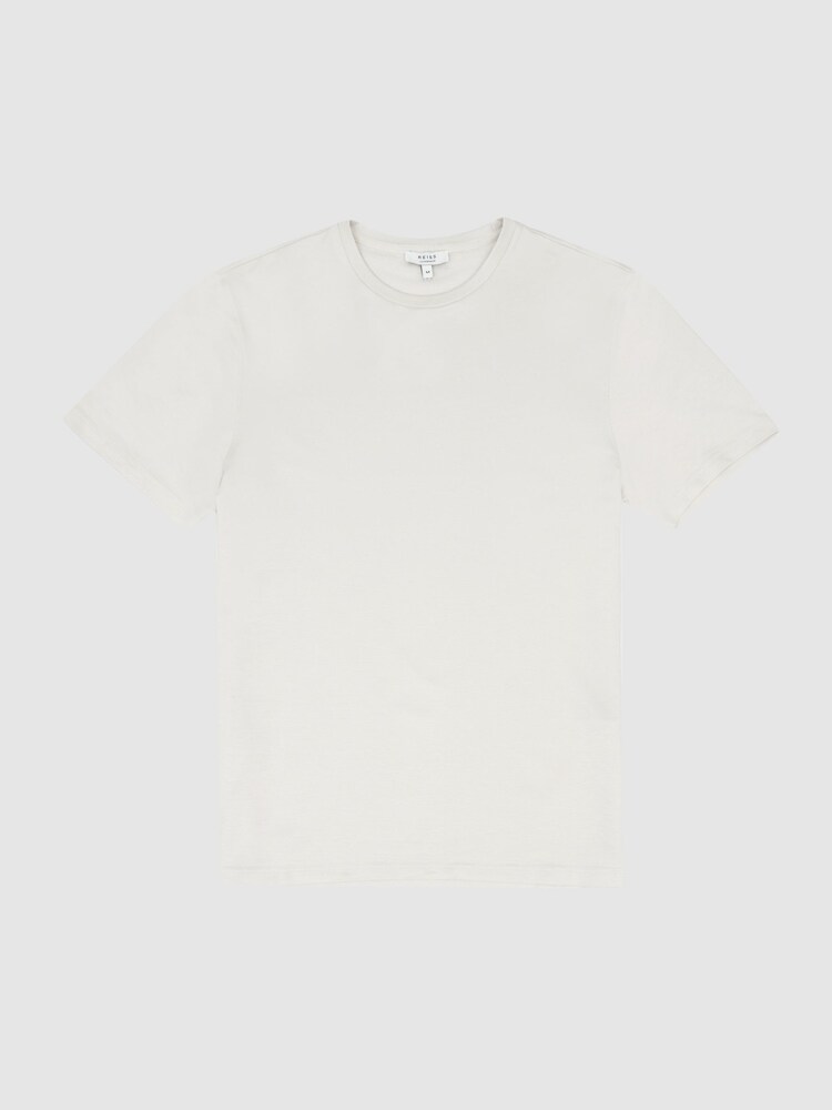 Reiss Winter White Brady Jersey Crew Neck T-Shirt - Image 2 of 6