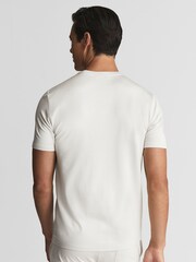 Reiss Winter White Brady Jersey Crew Neck T-Shirt - Image 5 of 6