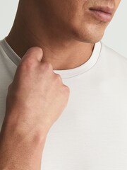 Reiss Winter White Brady Jersey Crew Neck T-Shirt - Image 6 of 6
