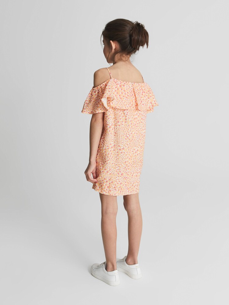 Reiss Ivory Print Hanna Jr Off The Shoulder Linen Dress - Image 2 of 5