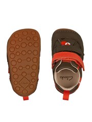 Clarks Khaki Green First Walkers Multi Fit Leather Fox Cub Shoes - Image 5 of 7