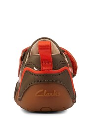 Clarks Khaki Green First Walkers Multi Fit Leather Fox Cub Shoes - Image 6 of 7