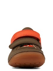 Clarks Khaki Green First Walkers Multi Fit Leather Fox Cub Shoes - Image 7 of 7
