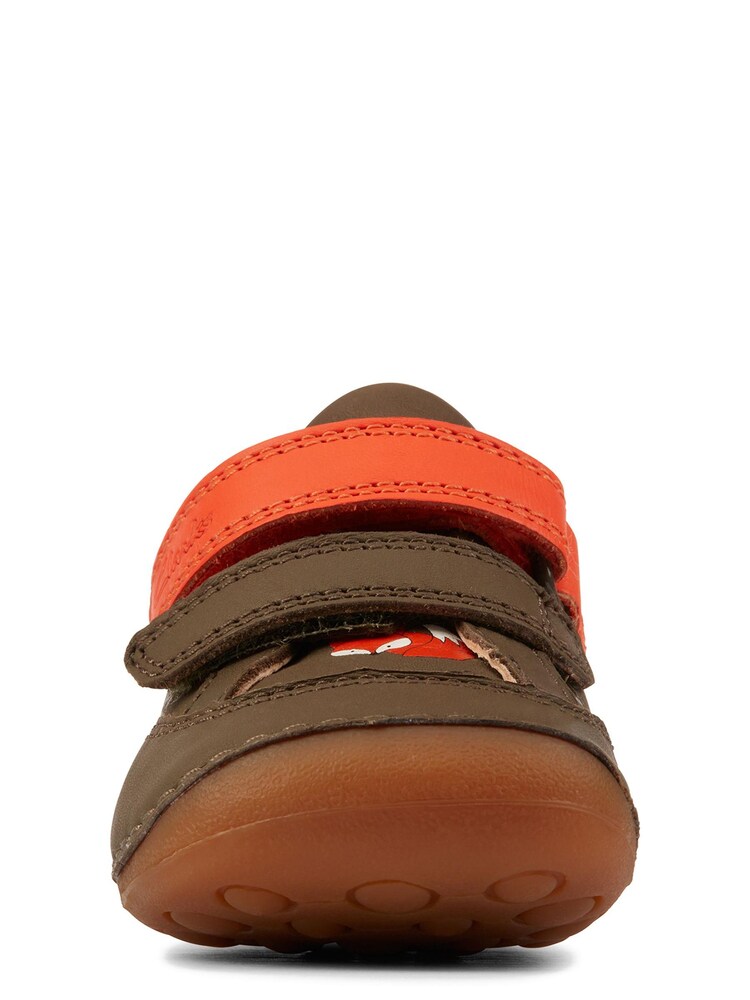 Clarks Khaki Green First Walkers Multi Fit Leather Fox Cub Shoes - Image 7 of 7