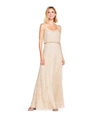 Adrianna Papell Blouson Beaded Gown - Image 1 of 4