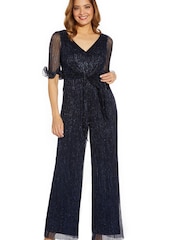 Adrianna Papell Stardust Pleated Soft Jumpsuit - Image 1 of 5
