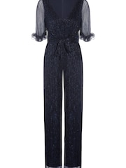 Adrianna Papell Stardust Pleated Soft Jumpsuit - Image 5 of 5