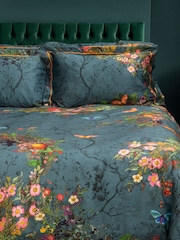 Timorous Beasties Blue Bloomsbury Garden 100% Cotton Duvet Cover and Pillowcase Set - Image 1 of 5
