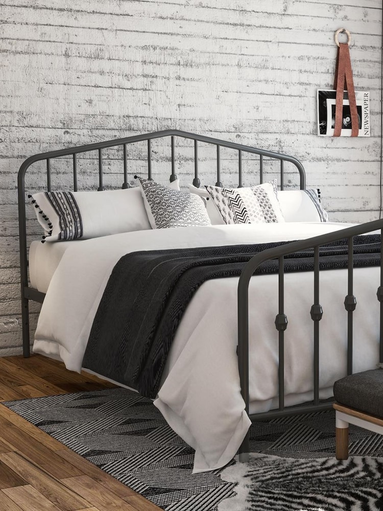 Novogratz Grey Bushwick Metal Bed Frame - Image 2 of 5