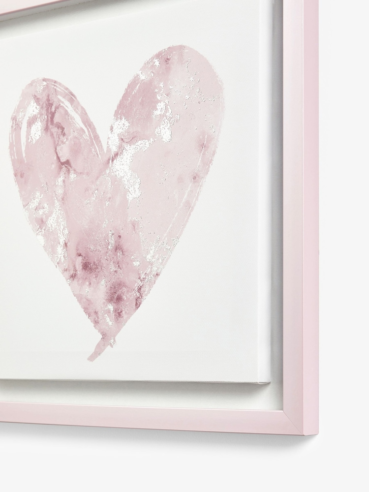 Pink Heart Framed Canvas Wall Art - Image 3 of 6