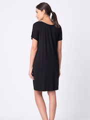 Seraphine Black Button-Down Maternity Nighties Twin Pack - Image 5 of 7