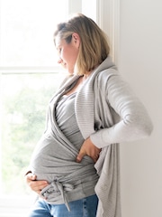Seraphine Grey Maternity Cotton ¾ Sleeve Skin to Skin Top - Image 3 of 8