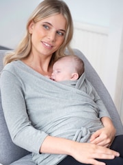 Seraphine Grey Maternity Cotton ¾ Sleeve Skin to Skin Top - Image 6 of 8