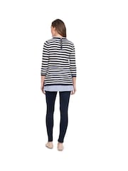 Seraphine Blue Cotton Maternity And Nursing Jumper with Detachable Collar - Image 3 of 4