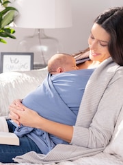 Seraphine Blue Cotton Maternity And Nursing Jumper with Detachable Collar - Image 4 of 4