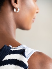 Seraphine Blue Cotton Maternity And Nursing Jumper with Detachable Collar - Image 6 of 7