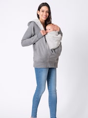 Seraphine Grey Cotton Blend 3 in 1 Maternity Hoodie - Image 5 of 5