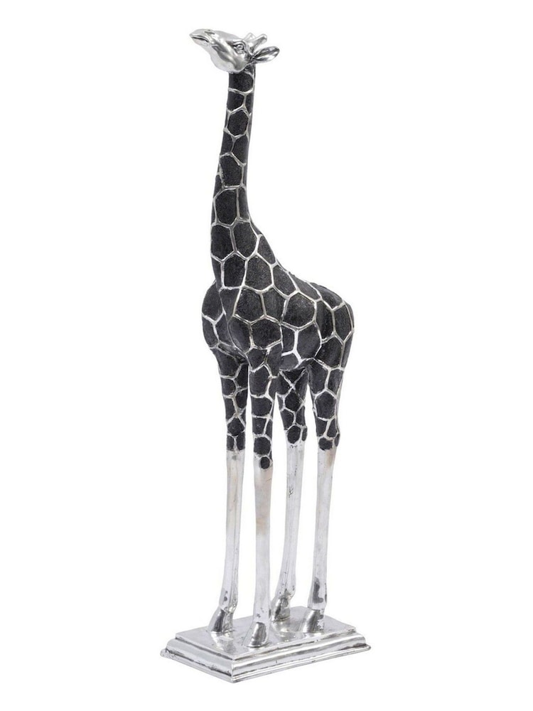 Libra Interiors Silver Giant Forward Facing Ornaments Giraffe Sculpture - Image 2 of 2