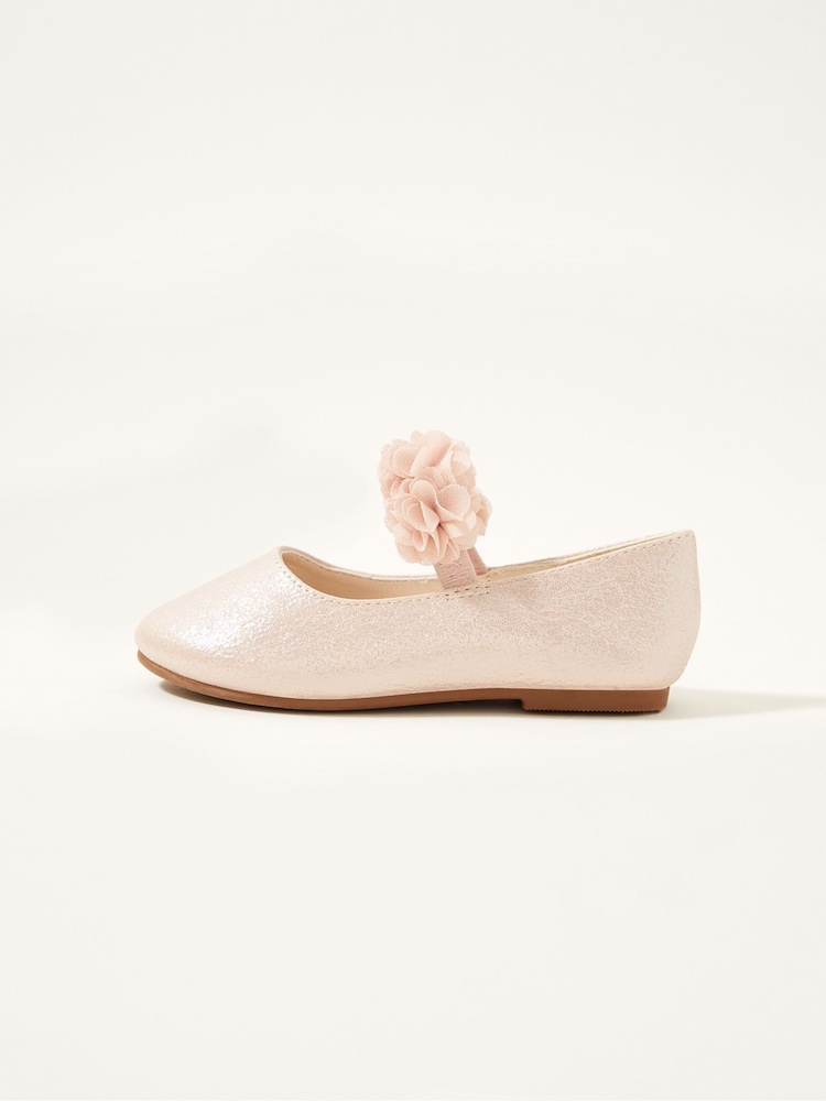Monsoon Pink Textured Corsage Walker Shoes - Image 3 of 3 Monsoon Pink Textured Corsage Walker Shoes - Image 3 of 3