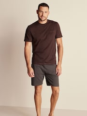 Grey/Brown Jersey Pyjama Shorts Set 2 Pack - Image 7 of 19