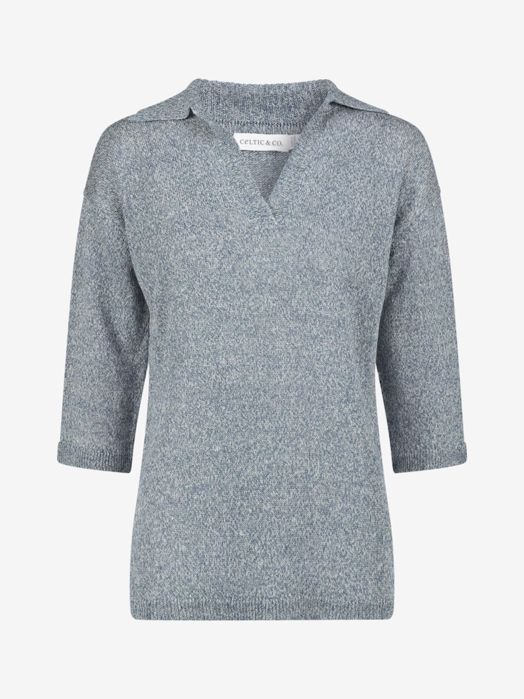 Celtic & Co Grey Linen Polo Shirt - Image 2 of 2