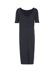 Celtic & Co. Navy Blue Linen/Cotton Button Back Dress - Image 4 of 5