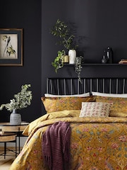 Morris & Co Cream Seasons By May Embroidered Feather Filled 100% Cotton Cushion - Image 2 of 5