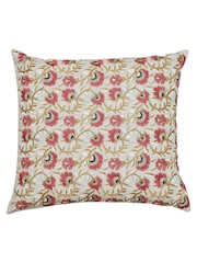 Morris & Co Cream Seasons By May Embroidered Feather Filled 100% Cotton Cushion - Image 4 of 5