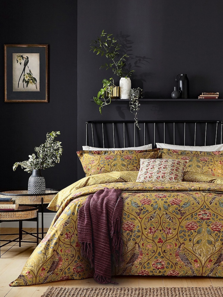 Morris & Co. Saffron Yellow Seasons by May 200 Thread Count Quilted 100% Cotton Throw - Image 2 of 3