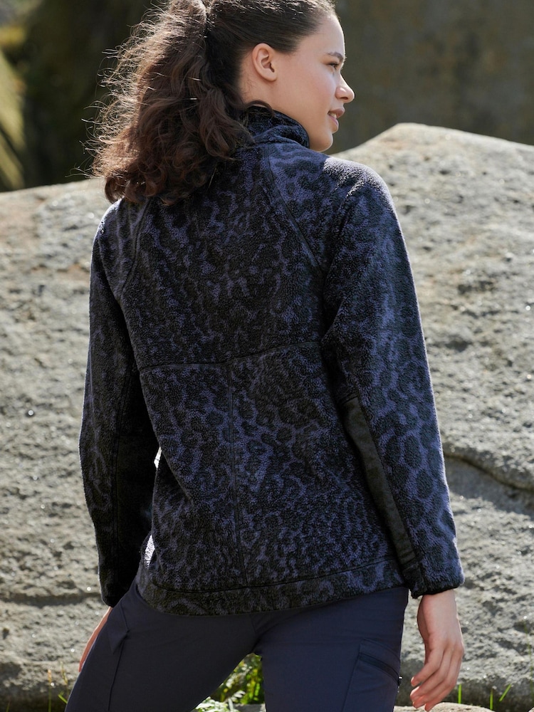 Slate Navy Blue Animal Next Elements Popper Neck Fleece - Image 2 of 6