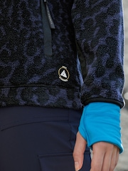 Slate Navy Blue Animal Next Elements Popper Neck Fleece - Image 5 of 6
