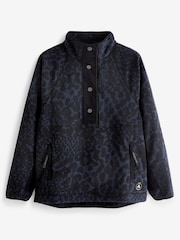Slate Navy Blue Animal Next Elements Popper Neck Fleece - Image 6 of 6