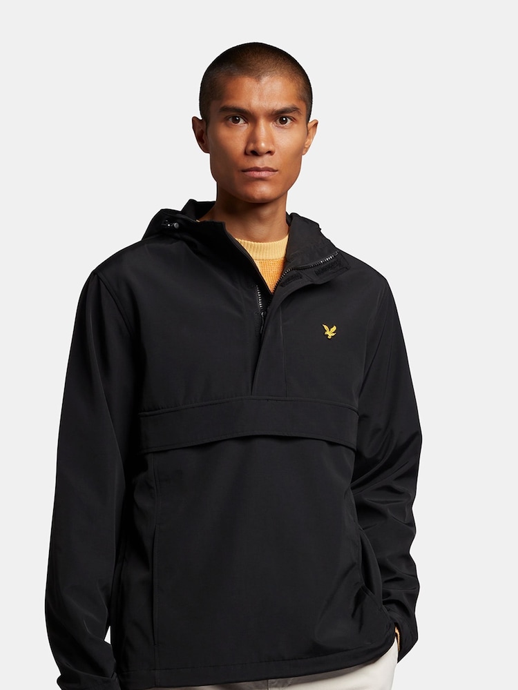 Lyle & Scott Black Mesh Backed Nylon Overhead Jacket - Image 1 of 5