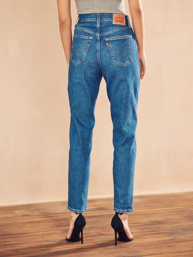 Levi's® Medium Indigo Worn In High-Waisted Mom Jeans - Image 3 of 5