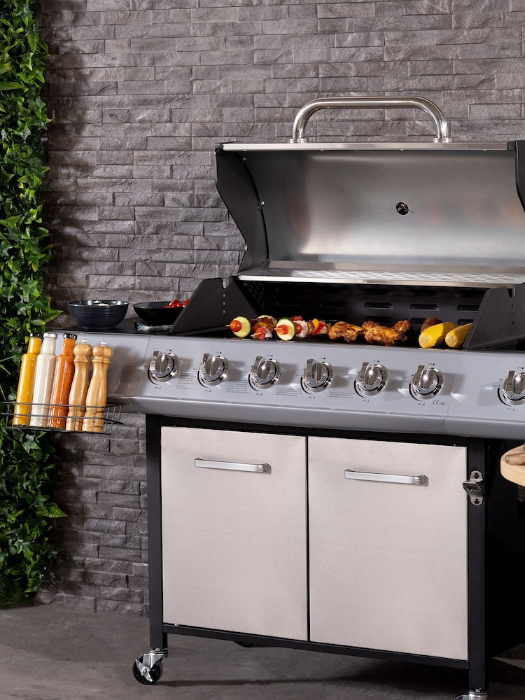 Charles Bentley Silver 7 Burner Premium Gas BBQ In Stainless Steel - Image 1 of 7