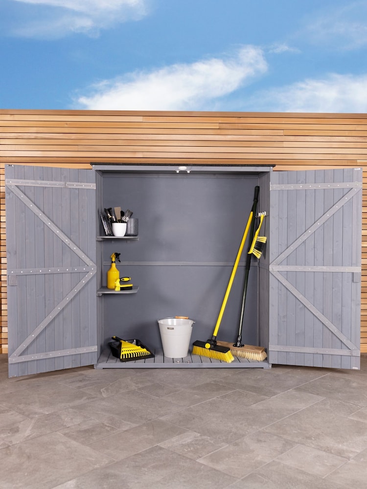 Charles Bentley Grey Garden Chest Storage Shed - Image 1 of 6