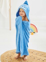 JoJo Maman Bébé Children’s Shark Hooded Towel - Image 3 of 3
