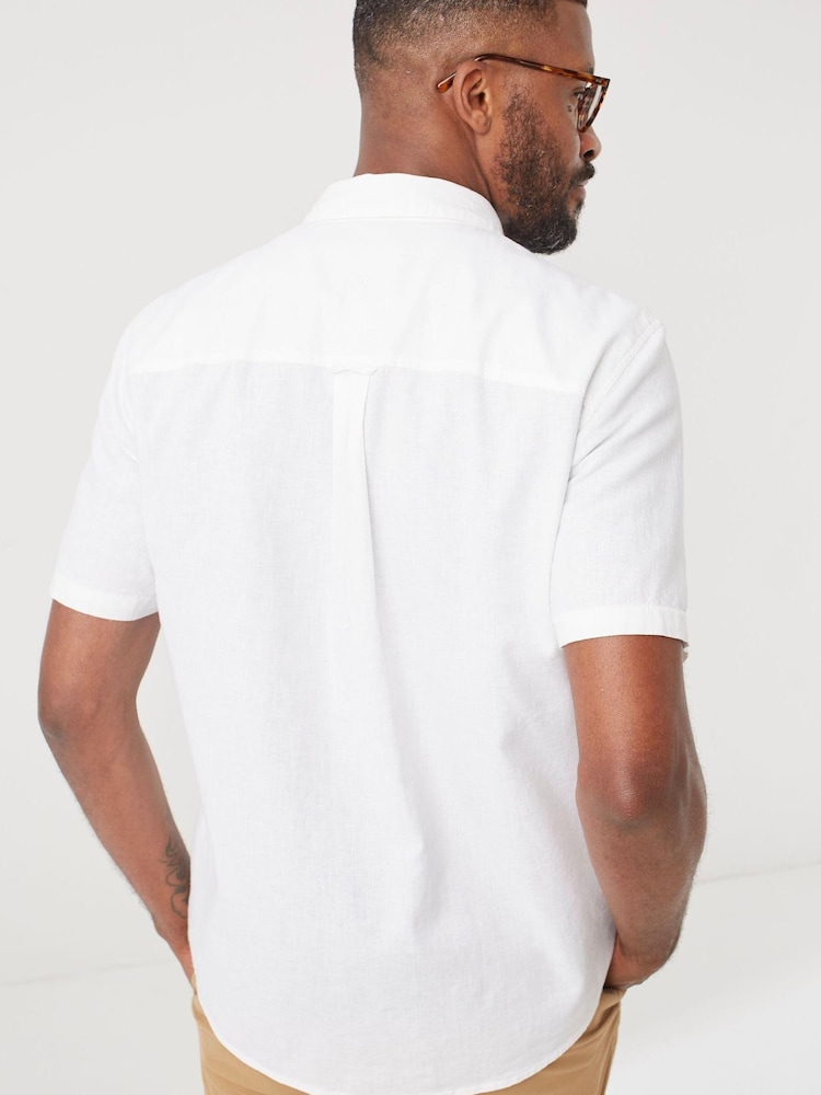 FatFace Bugle Cotton Linen White Shirt - Image 2 of 4