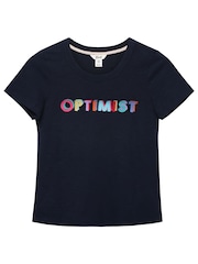 Khost Clothing Blue Optimist Slogan T-Shirt - Image 3 of 3