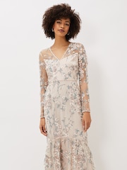 Phase Eight Orange Trisha Embroidered Maxi Dress - Image 3 of 8