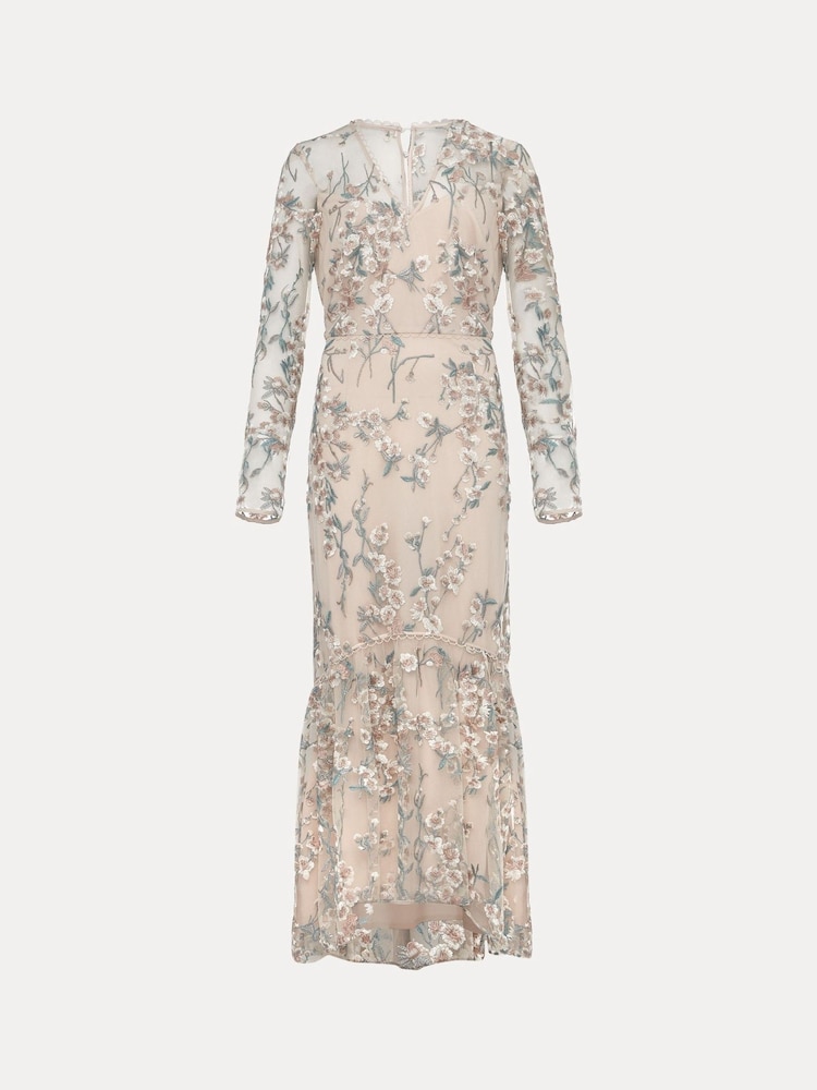 Phase Eight Orange Trisha Embroidered Maxi Dress - Image 8 of 8