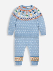 JoJo Maman Bébé Baby Snowman Fair Isle Pattern Knit Set - Imagen 1 de 5