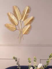 pt, Gold Beech Leaves Metal Wall Art - Image 1 of 4