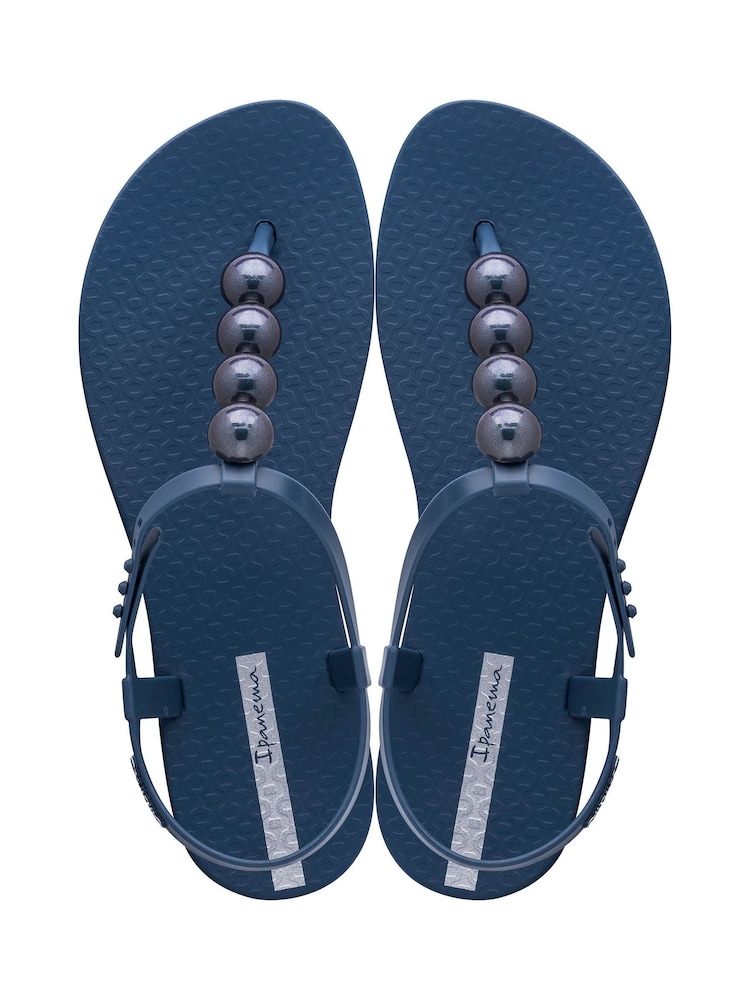 Ipanema Navy Blue Pebble Embellished Sandals - Image 1 of 1 Ipanema Navy Blue Pebble Embellished Sandals - Image 1 of 1