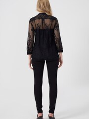 French Connection Clara Black Lace Shirt - Image 2 of 4