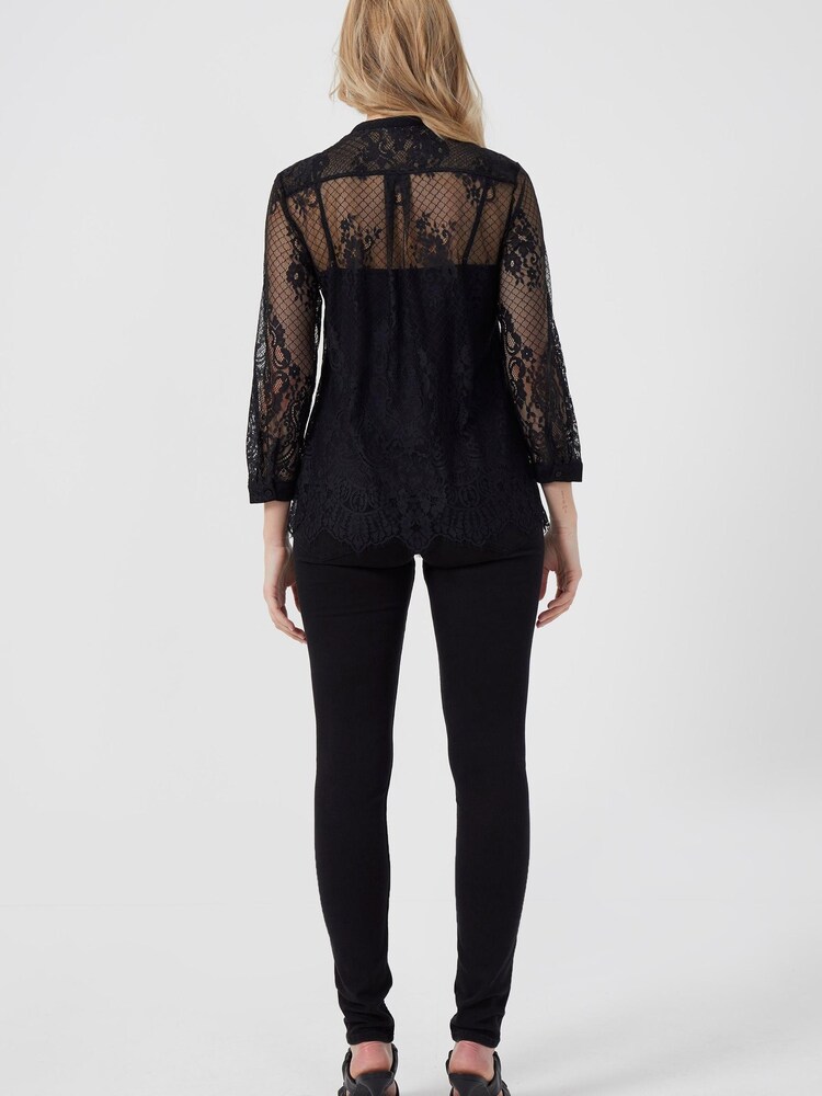French Connection Clara Black Lace Shirt - Image 2 of 4