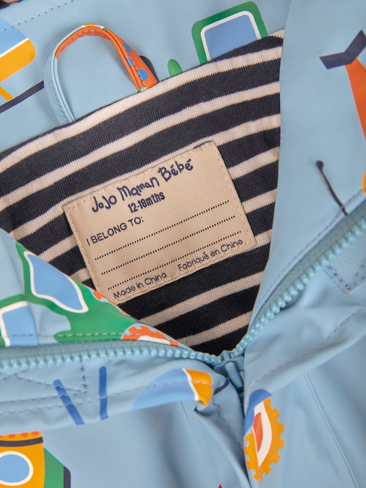 JoJo Maman Bébé Blue Transport Waterproof Jacket - Image 2 of 3