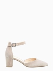 Gabor Gala Visone Natural Suede Open Court Shoes - Image 1 of 5