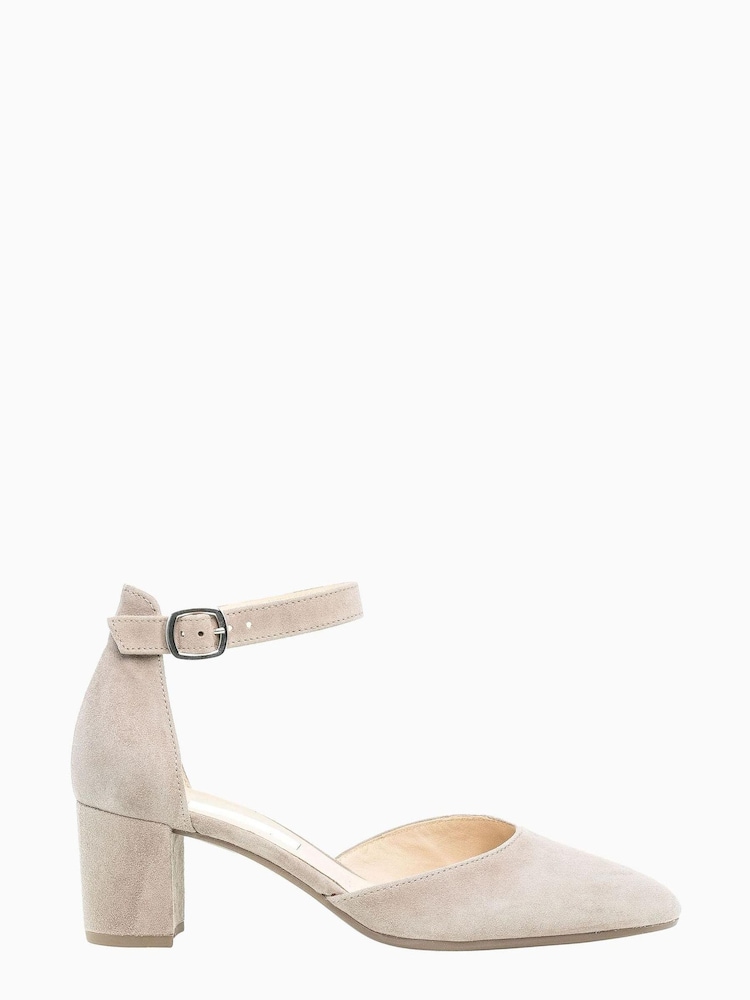 Gabor Gala Visone Natural Suede Open Court Shoes - Image 1 of 5 Gabor Gala Visone Natural Suede Open Court Shoes - Image 1 of 5
