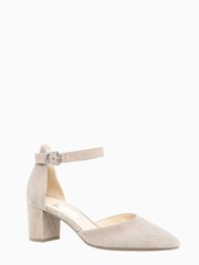 Gabor Gala Visone Natural Suede Open Court Shoes - Image 3 of 5